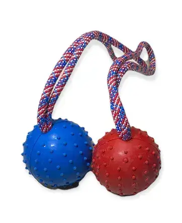 2 3/4-inch Rubber Ball on rope - Image 2